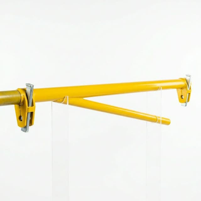 Yellow kwikstage scaffold guard rail component