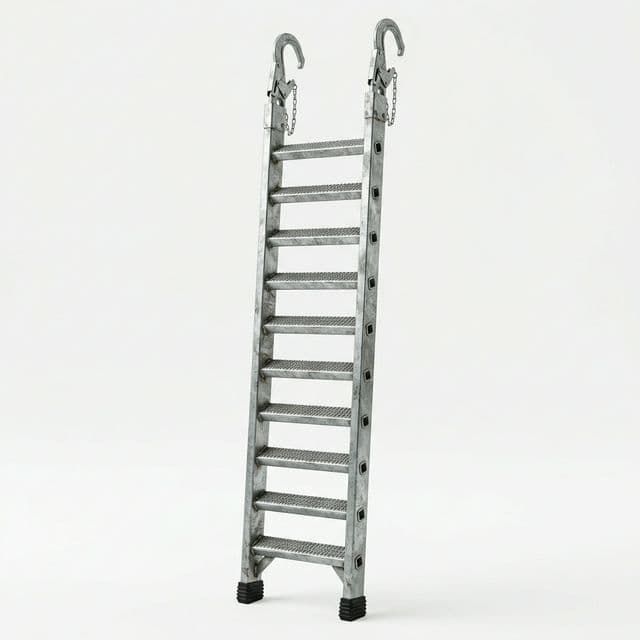 Galvanized kwikstage scaffold access ladder with hooks